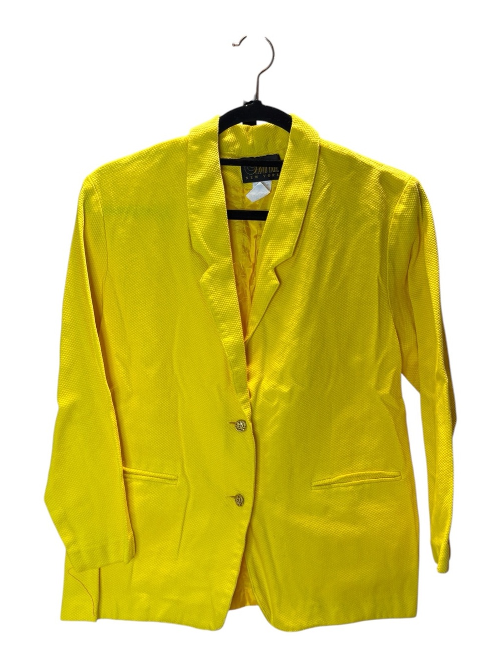 David Paul New York Yellow Button-Down Blazer